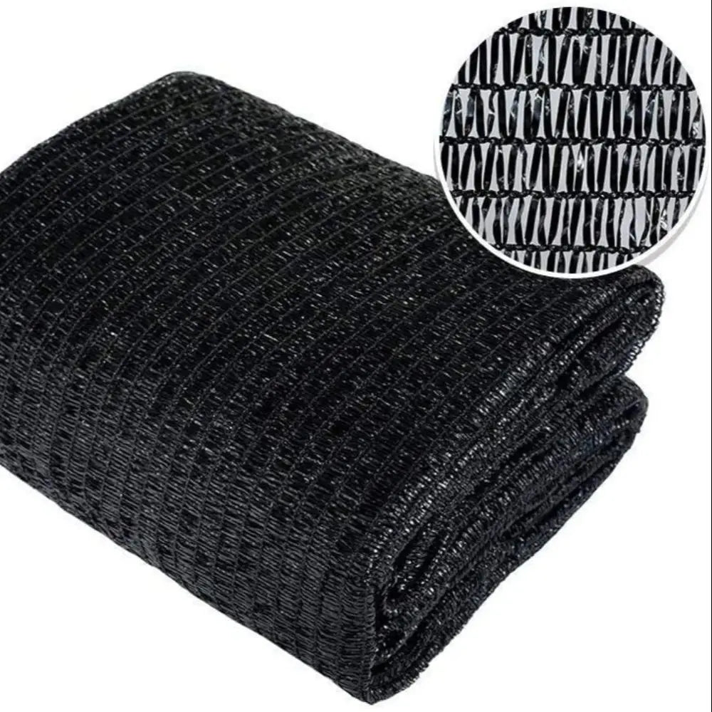 6.5 Ft x 20 Ft 50 Percent Sunblock Shade Cloth Cover with Clips for Plants in Black