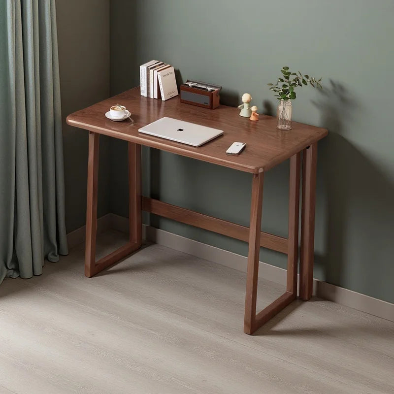 Solid Wood Folding Desk for Home Office Workstation