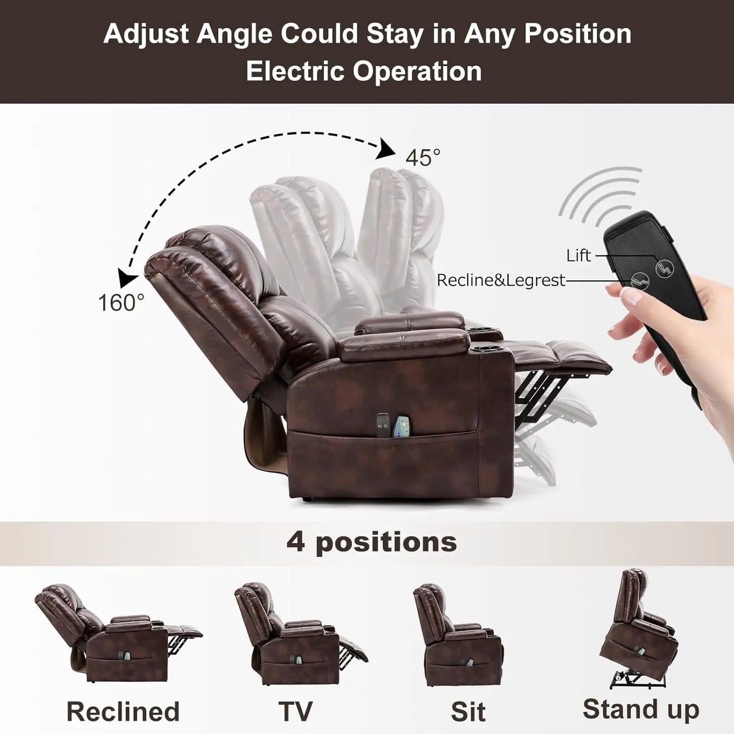 Comhoma Power Lift Recliner Chair with Heat and Massage