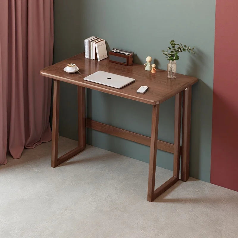 Solid Wood Folding Desk for Home Office Workstation