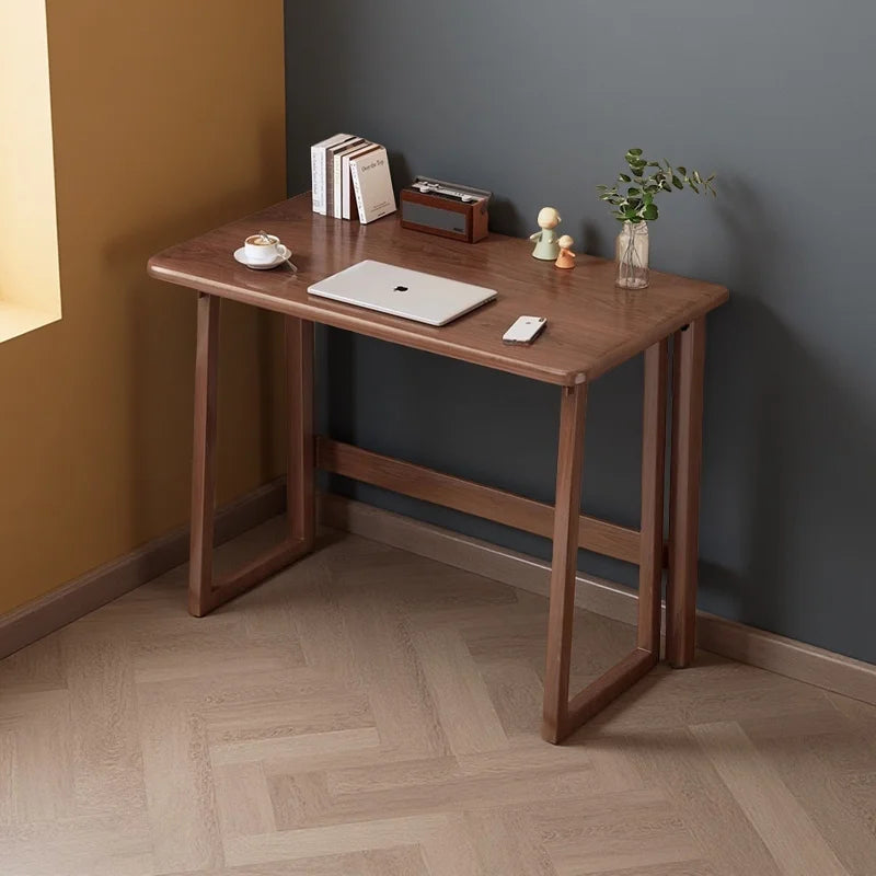 Solid Wood Folding Desk for Home Office Workstation