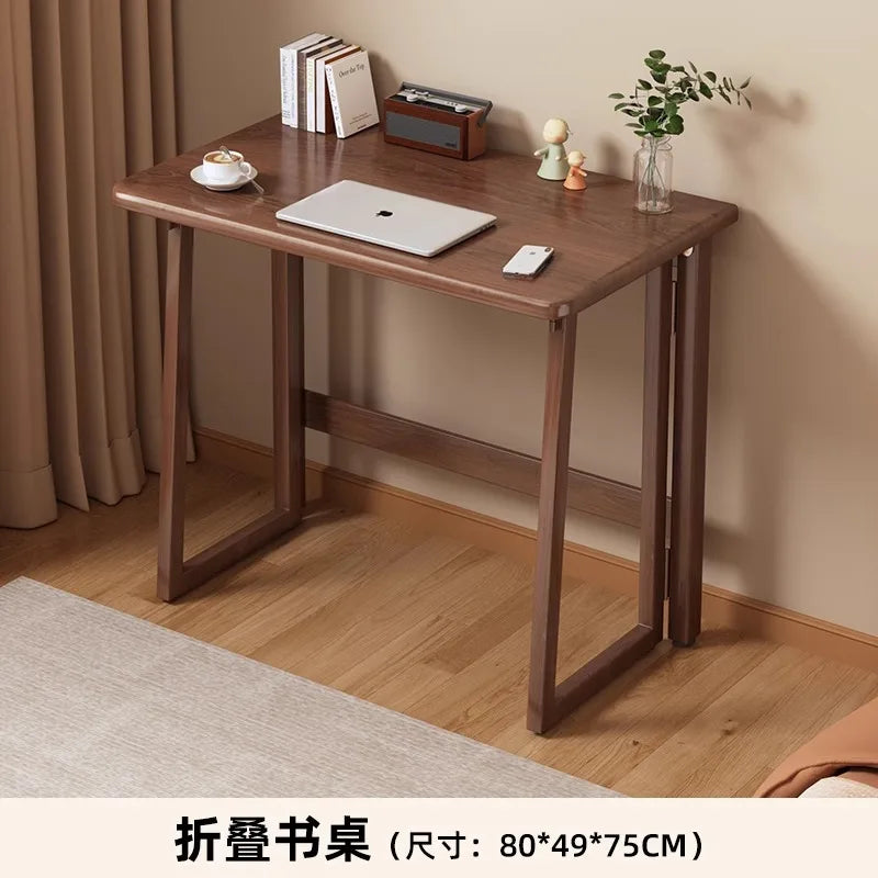 Solid Wood Folding Desk for Home Office Workstation