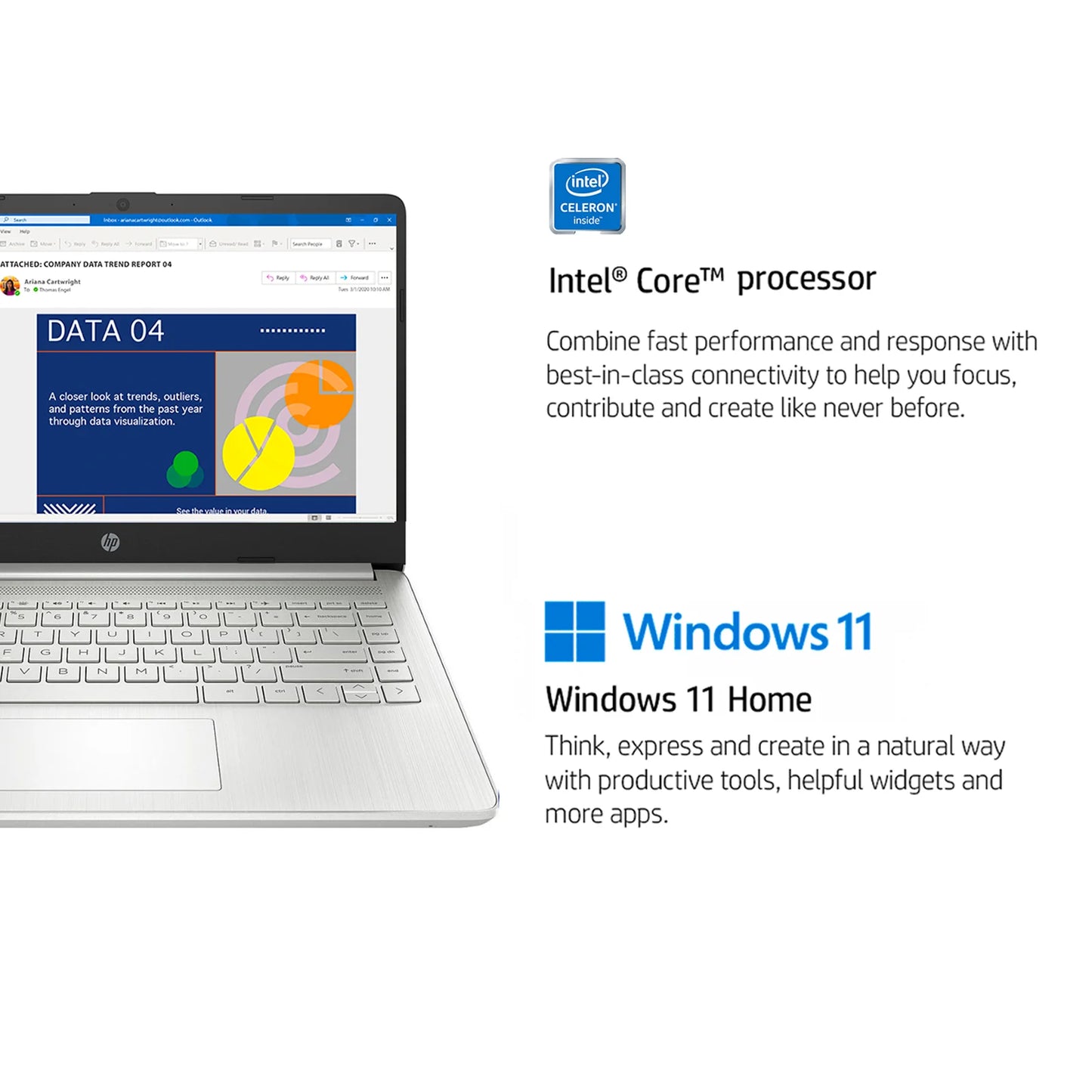 HP Newest Business Laptop with Intel Celeron and Office 365