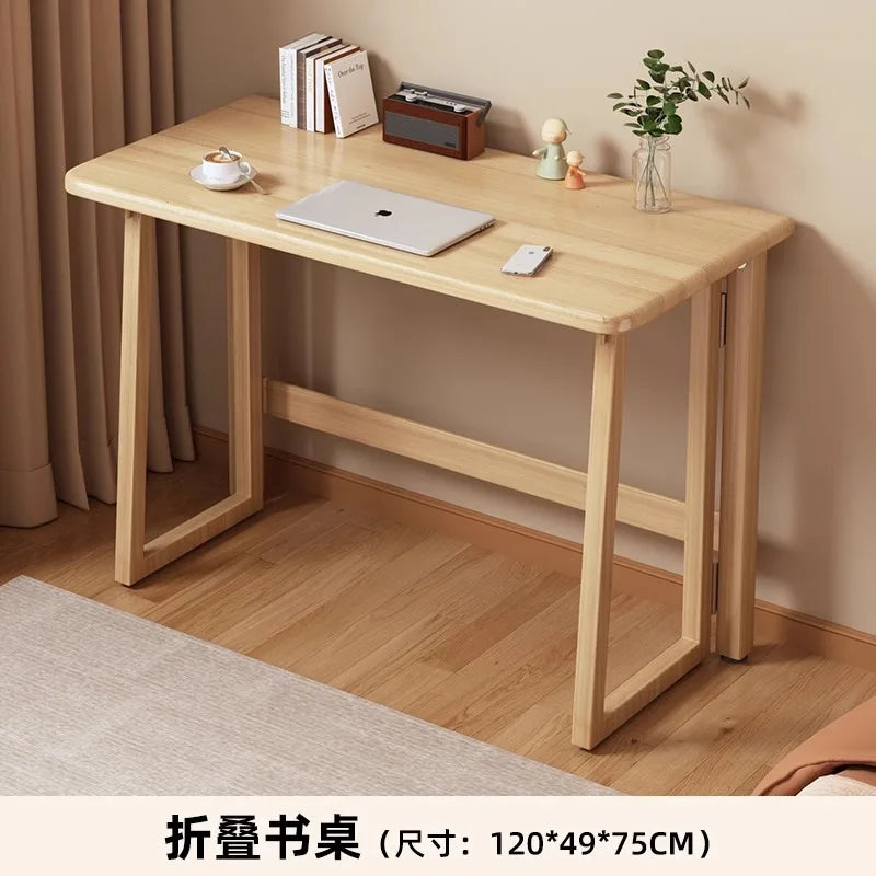 Solid Wood Folding Desk for Home Office Workstation
