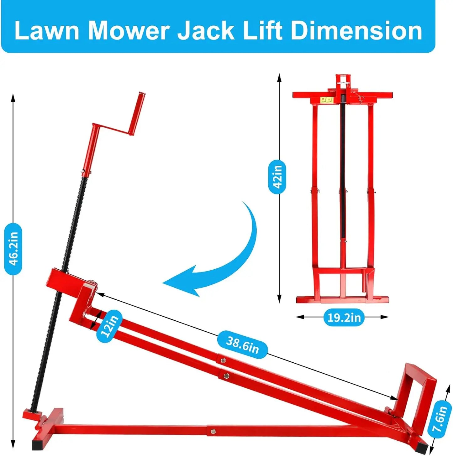 Heavy Duty Lawn Mower Lift Jack 882Lb Capacity Foldable Portable