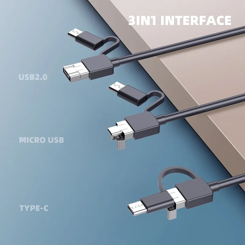 5.5MM 7MM Android Endoscope 3IN1 Type C Micro USB Mini Camera Pipe Inspection Borescope 6 LEDs Waterproof for Smartphone PC