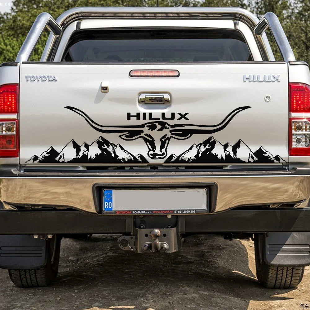 3PCS Car Stickers Auto Rear Trunk Vinyl Film Decal Sport Automobile Decoration Accessories For Toyota Hilux Revo Vigo