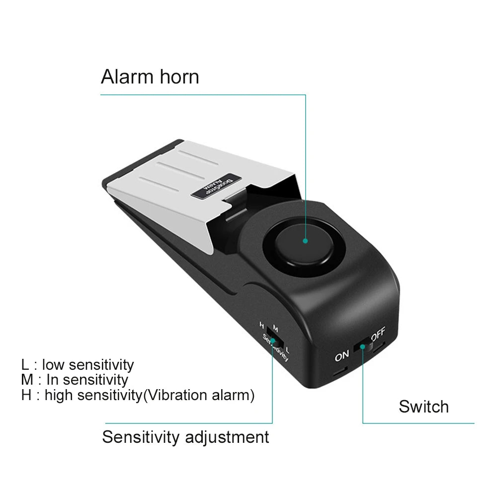 Door Stopper Alarm Siren Wedge For Anti Break In Safety