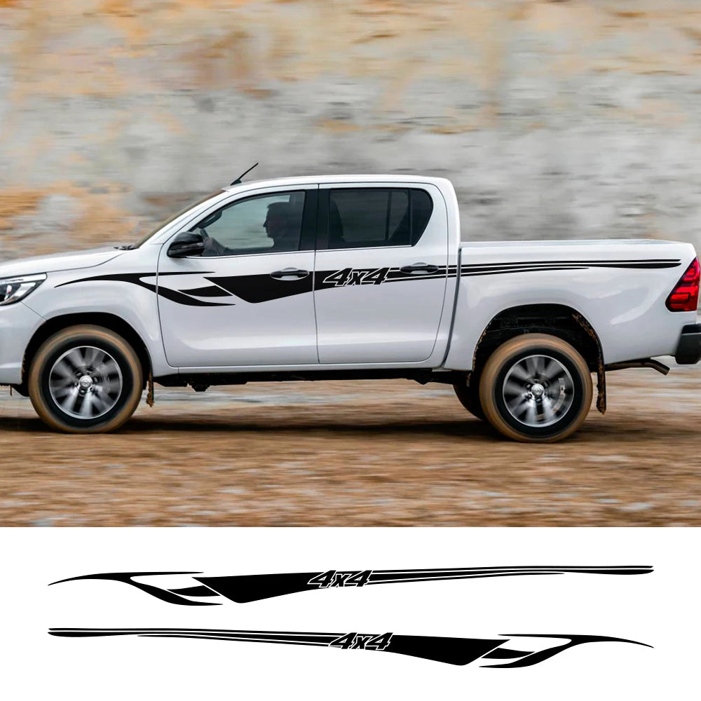 Car Body Decoration Stickers Reflective 2PCS Universal Pickup Car Door Side Sport Styling Stripe Vinyl Film Auto Accessories