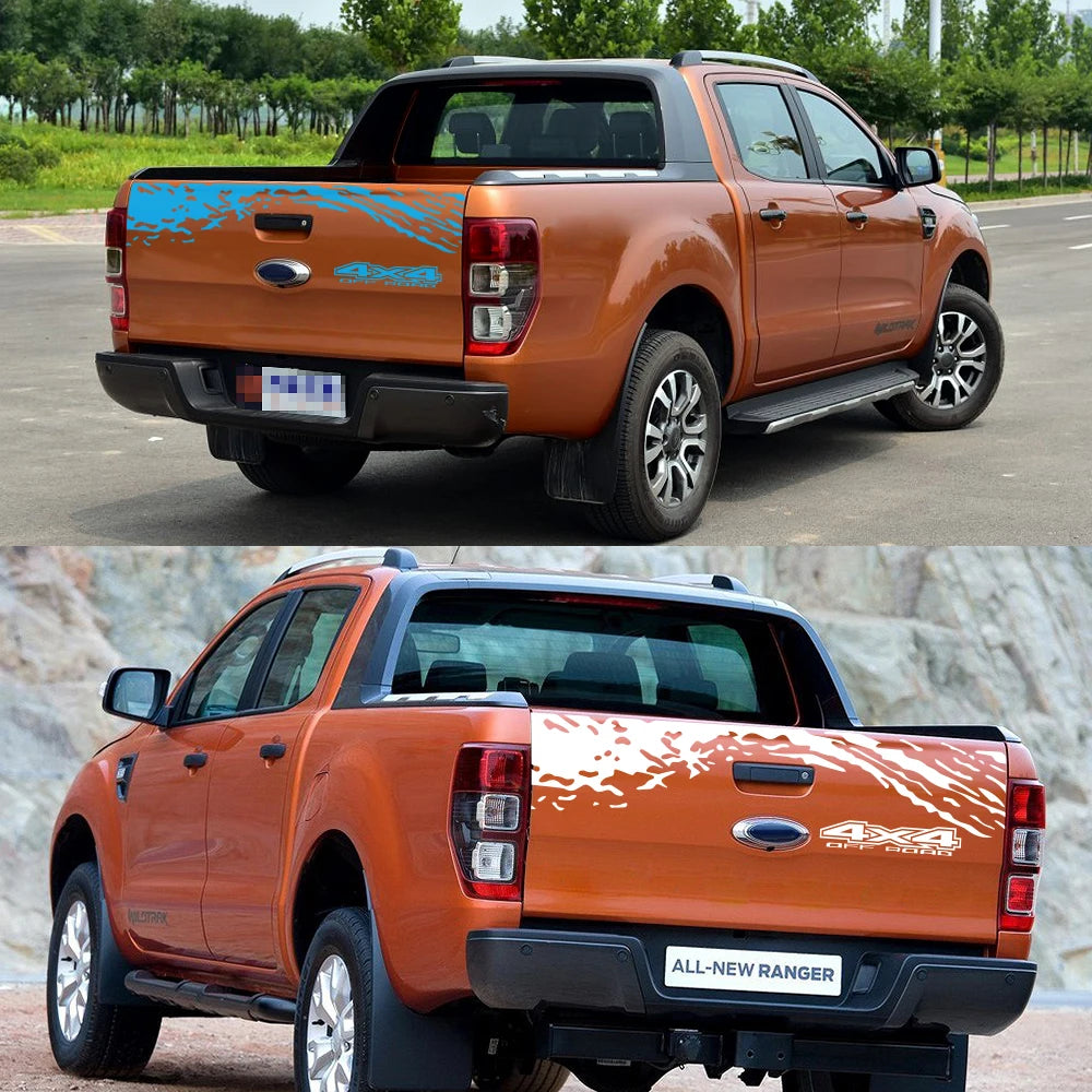 Tail Trunk Car Stickers DIY Vinyl Film Decals Tuning Accessories for Ford Ranger Off-Road Universal Pickup