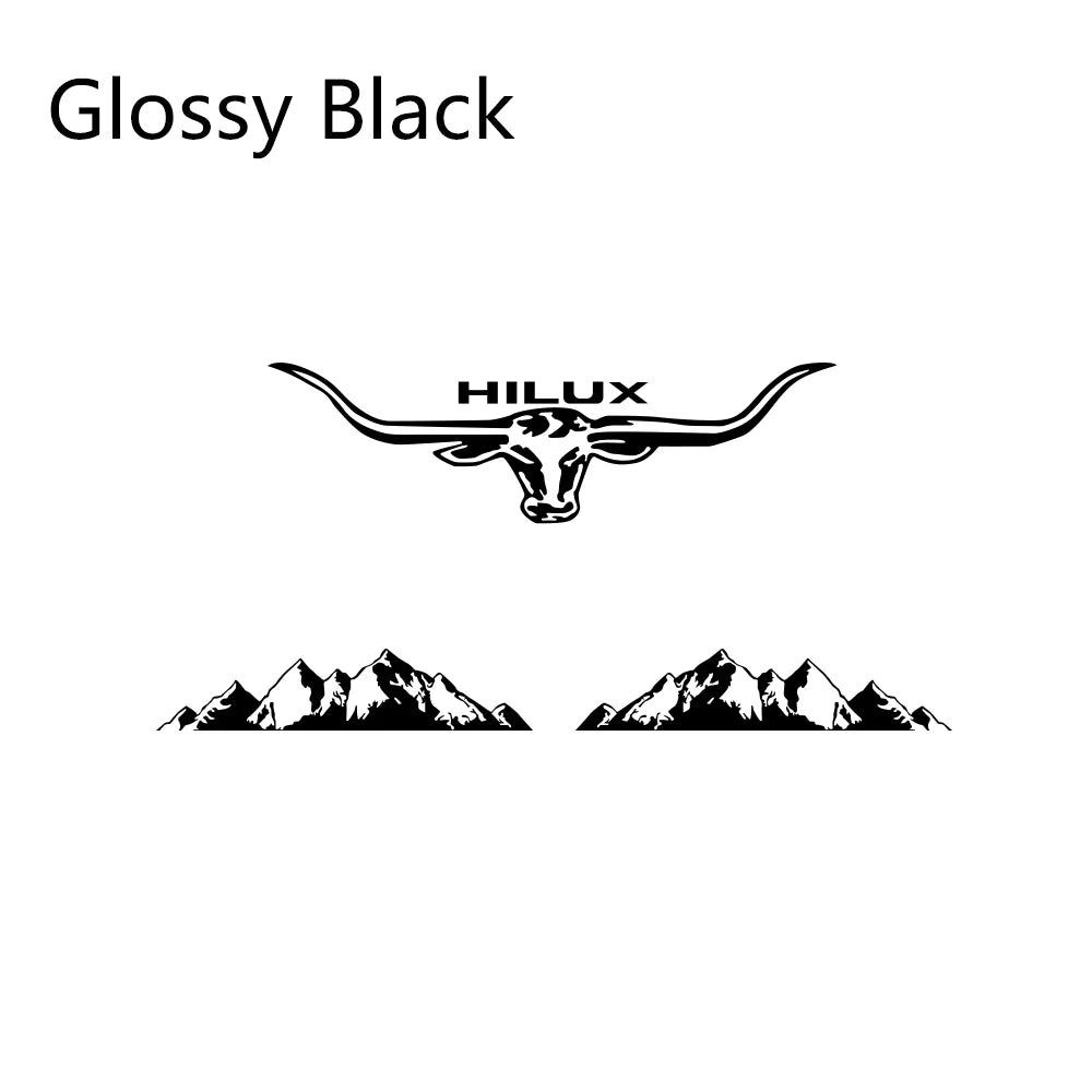 3PCS Car Stickers Auto Rear Trunk Vinyl Film Decal Sport Automobile Decoration Accessories For Toyota Hilux Revo Vigo