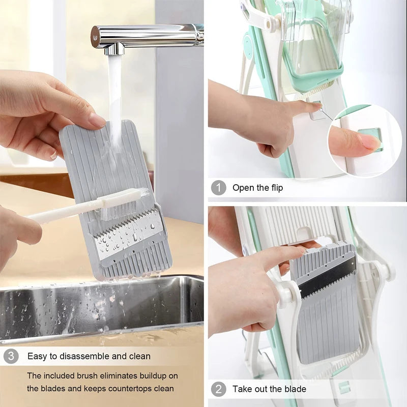 Adjustable Stainless Steel Mandoline Slicer for Easy Vegetable Cutting