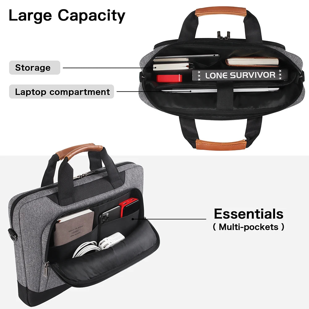 Water-Resistant Laptop Sleeve With Shoulder Strap For Notebooks