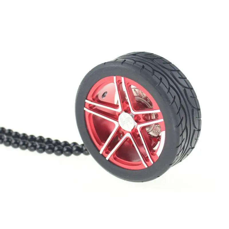 Metal Wheel Tire Pendant Keychain for Car Interior Decoration