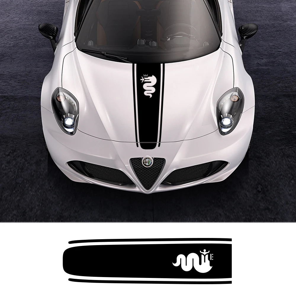 Car Hood Cover Vinyl Decal Stickers For Alfa Romeo Giulia Giulietta 159 156 MITO Stelvio 147 Sportiva Duetto GT Auto Accessories