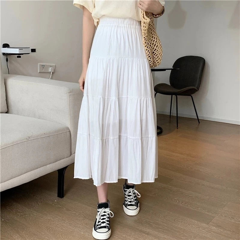 Chic Vintage High Waist Chiffon Skirt for Women