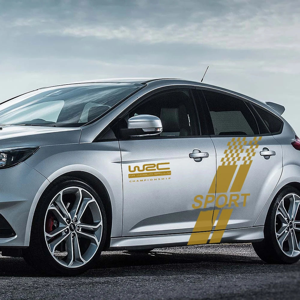 Car Both Side Body Sticker Stylish Auto Racing Sports Vinyl Film Decal For Ford Focus 2 3 MK2 MK3 Tuning Accessories