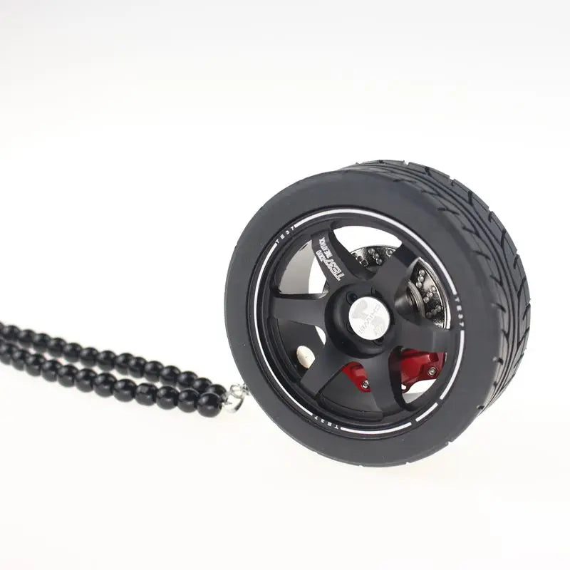 Metal Wheel Tire Pendant Keychain for Car Interior Decoration