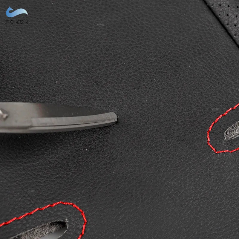 Hand-Stitch Microfiber Leather Steering Wheel Cover for Fiat 500 Models 2007-2015