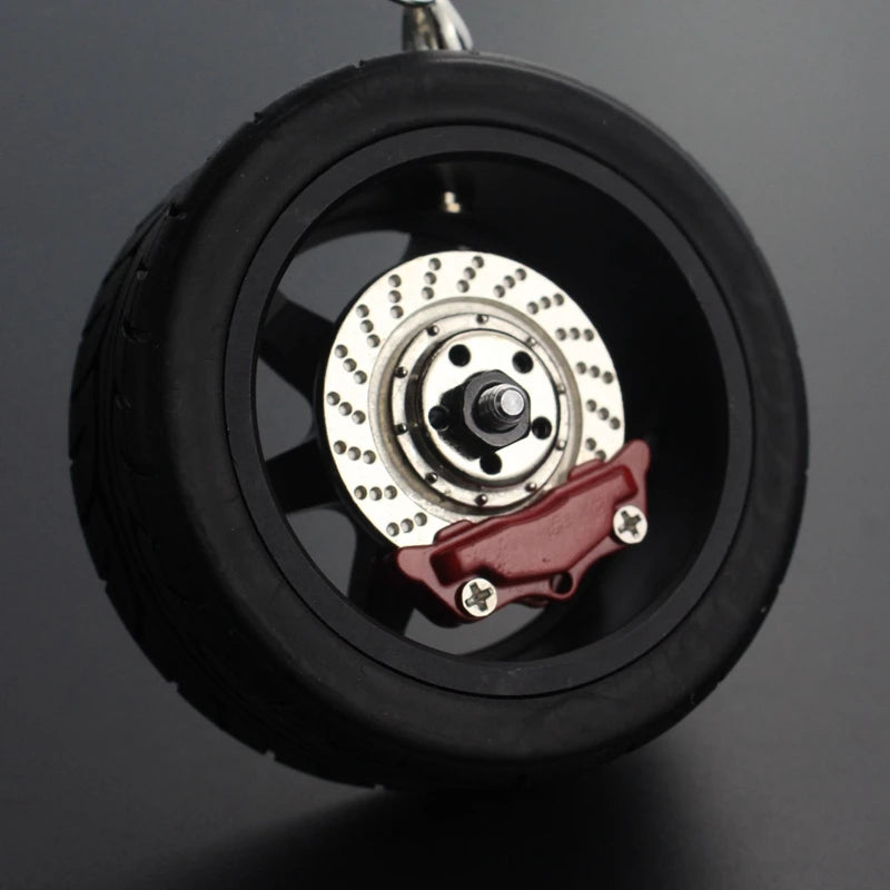 Metal Wheel Tire Pendant Keychain for Car Interior Decoration