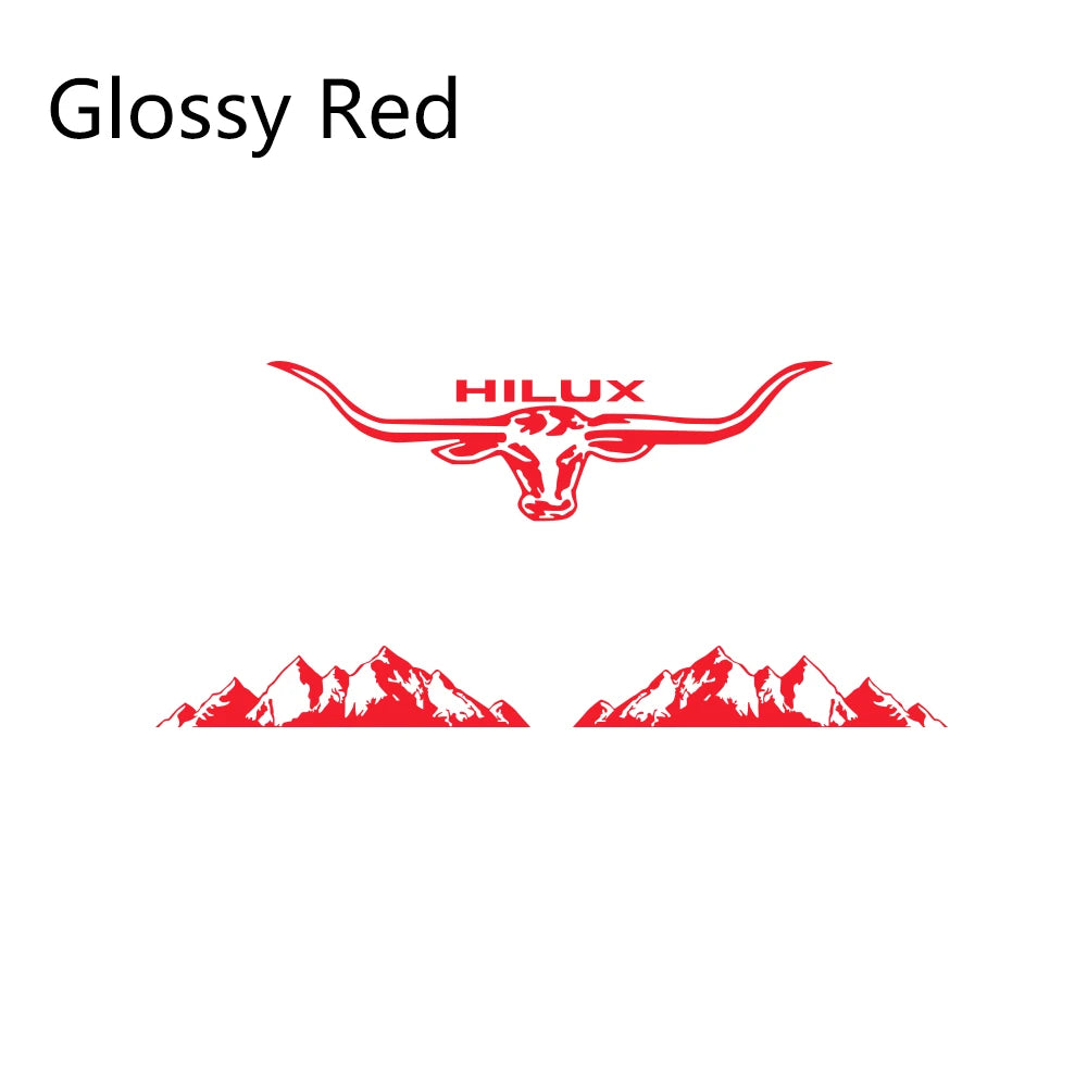 3PCS Car Stickers Auto Rear Trunk Vinyl Film Decal Sport Automobile Decoration Accessories For Toyota Hilux Revo Vigo