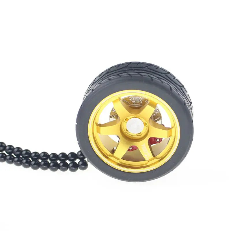 Metal Wheel Tire Pendant Keychain for Car Interior Decoration