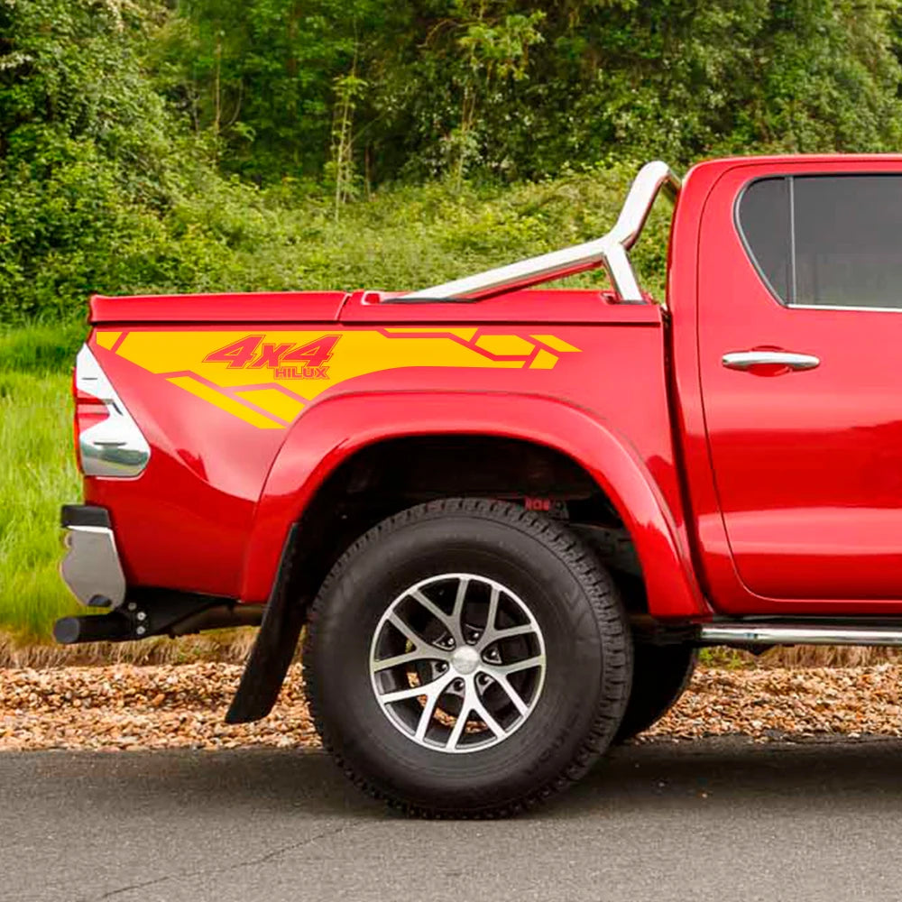 2PCS Vinyl Film Car Stickers for Toyota Hilux Revo Vigo 4x4 Auto Body Decor Accessories