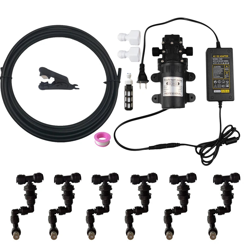 Reptile Fogger Silent Pump Misting Spray System Kit Nebulizer for Greenhouse Garden Irrigation and Terrarium Spraying Device