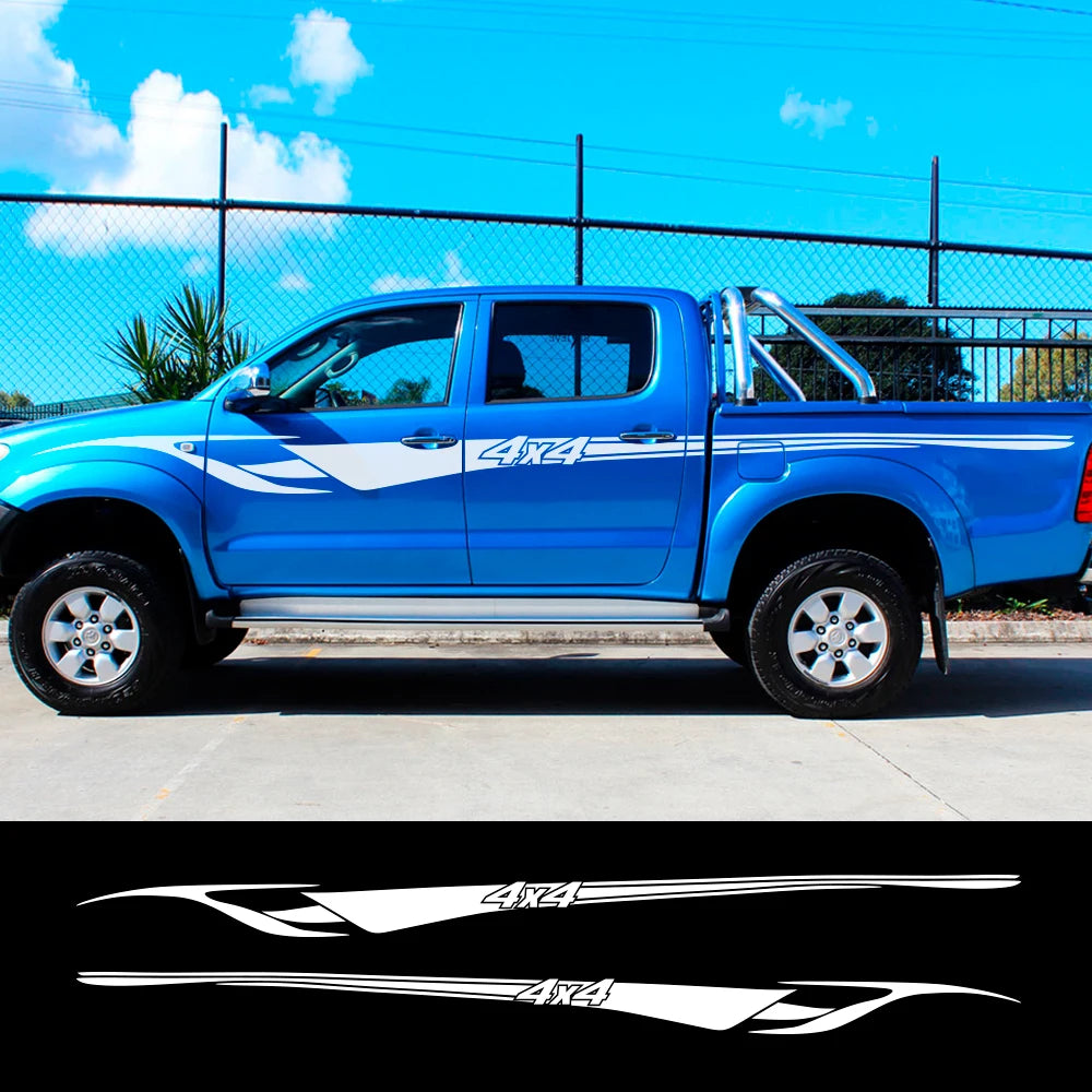 Car Body Decoration Stickers Reflective 2PCS Universal Pickup Car Door Side Sport Styling Stripe Vinyl Film Auto Accessories