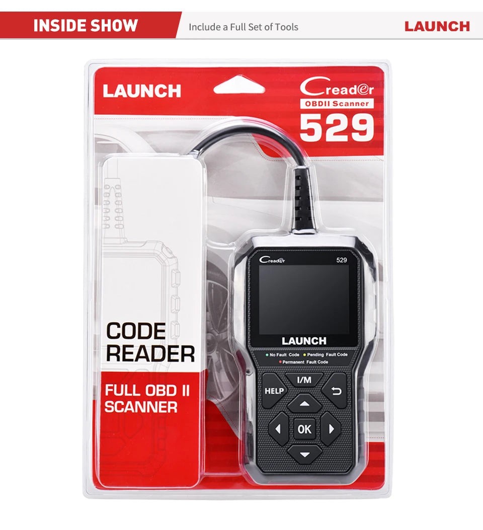 Launch Creader 529 OBD2 Scanner Automotive Diagnostic Tool OBDII Code Reader Fault Code Reader CR529