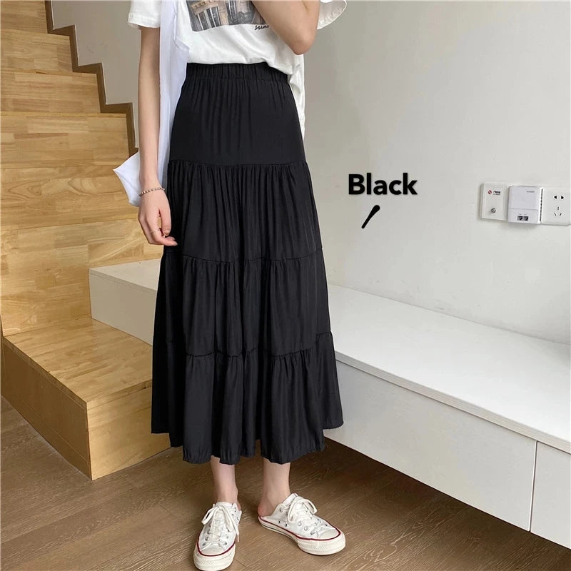 Chic Vintage High Waist Chiffon Skirt for Women