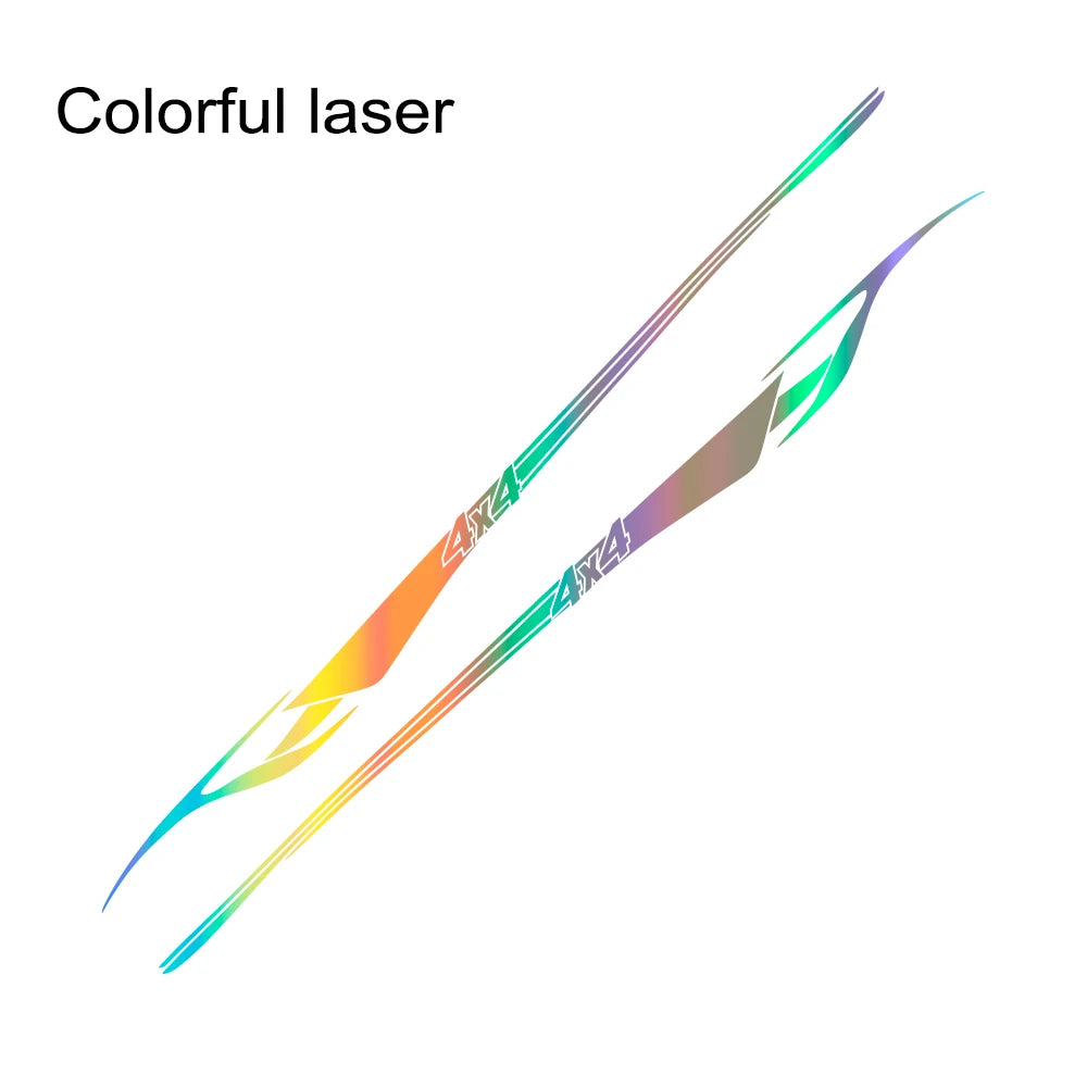 Car Body Decoration Stickers Reflective 2PCS Universal Pickup Car Door Side Sport Styling Stripe Vinyl Film Auto Accessories