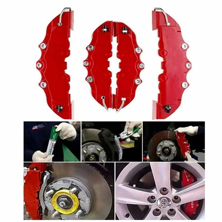 Universal 3D Car Disc Brake Caliper Covers Front Rear Kit