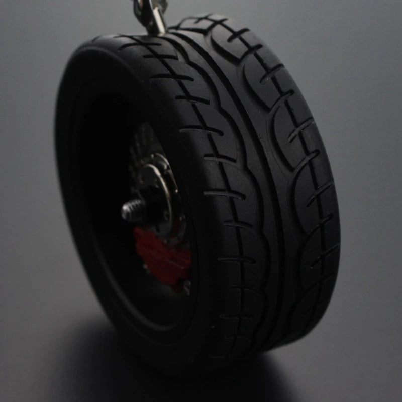 Metal Wheel Tire Pendant Keychain for Car Interior Decoration