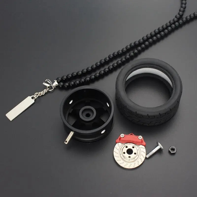 Stylish Wheel Pendant Keychain for Car Interior Decoration