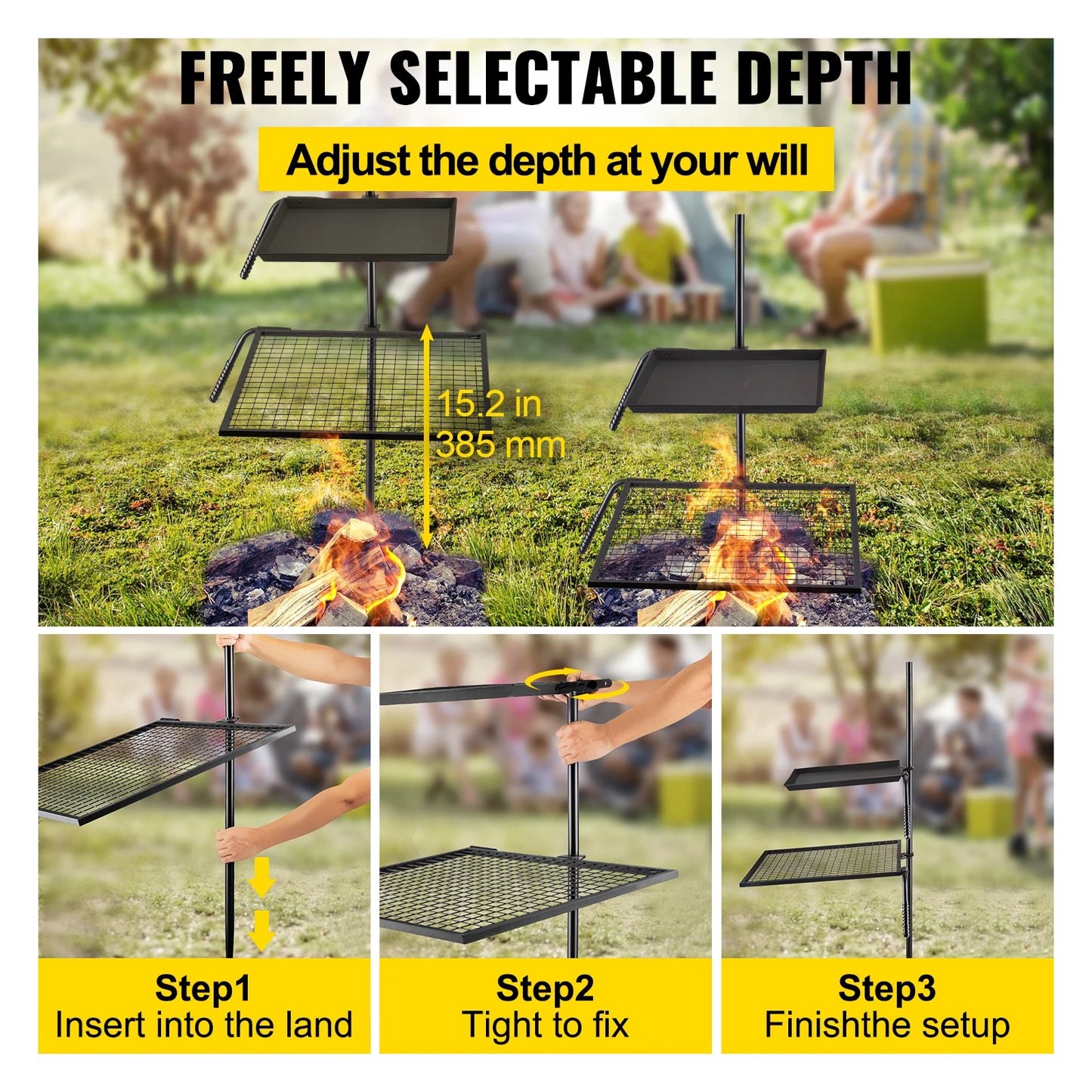 VEVOR Swivel Charcoal Grill For Outdoor Camping And Barbecue