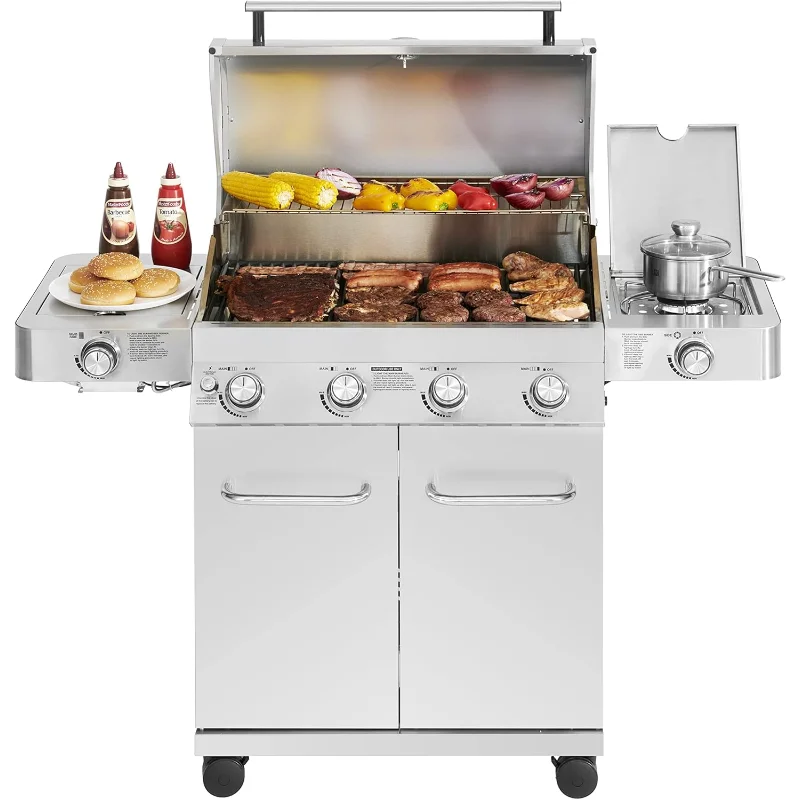 Monument Grills 4-Burner Propane Gas Grill With BBQ Cover