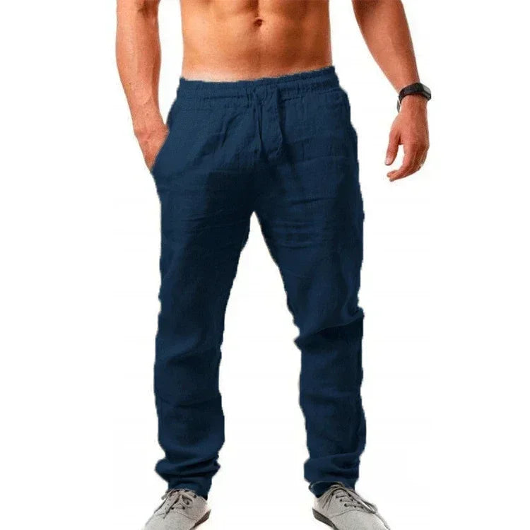 Men's Hip-Hop Wide Leg Pants with Drawstring for Summer Style
