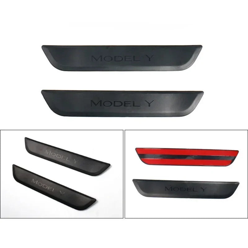 WanleeRoad Tesla Model 3 Y Rear Door Sill Decoration Wrap