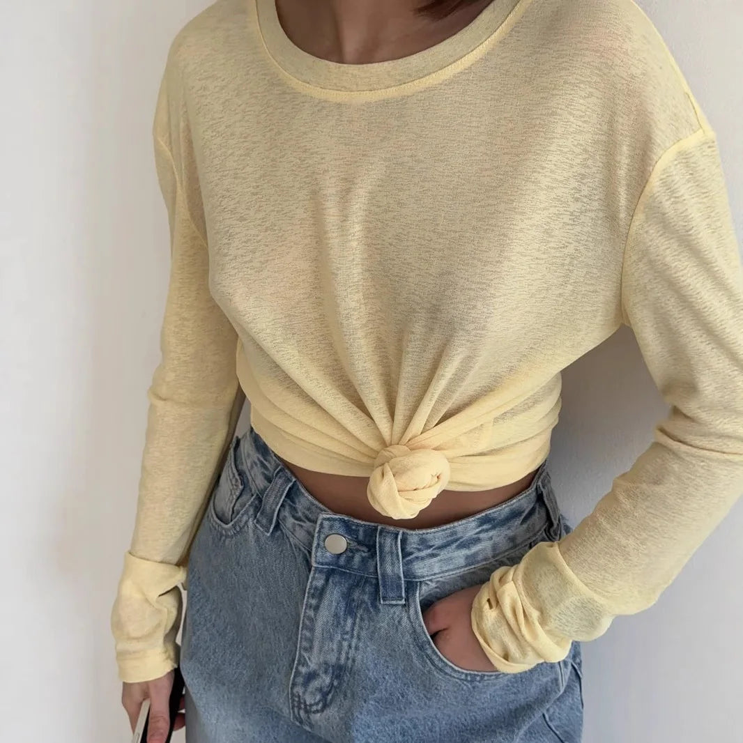 Baomyzhuo Soft Knit Women T Shirts Long Sleeve Casual Top