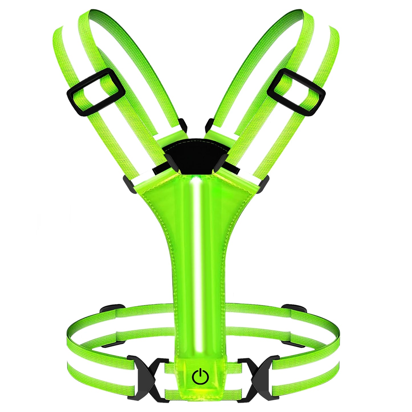 Adjustable Reflective Security Vests High Visibility Rechargeable Running Gear for Outdoor Night Runners and Cyclists