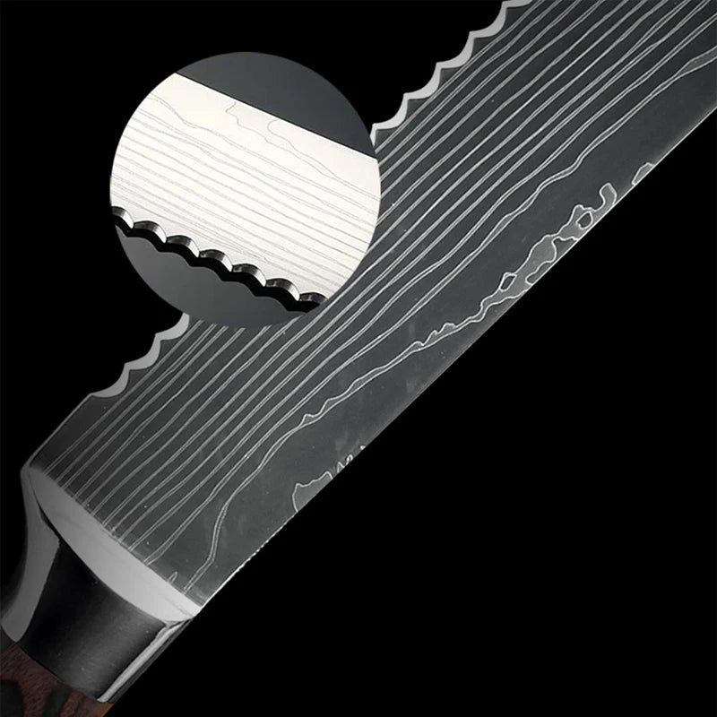 Damascus Style Chef Knife for Precision Slicing and Utility