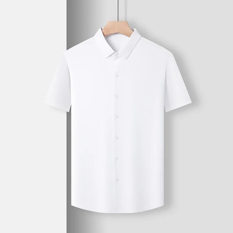 Men's Business Casual Short Sleeve Solid Color Shirt