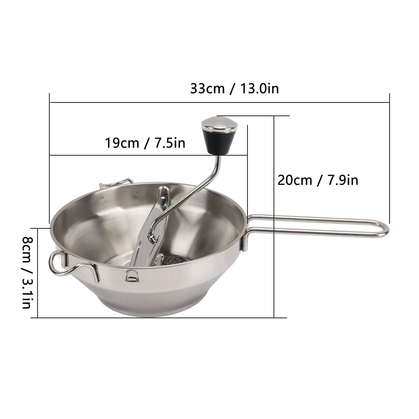 Stainless Steel Vegetable Mill for Easy Food Preparation and Straining