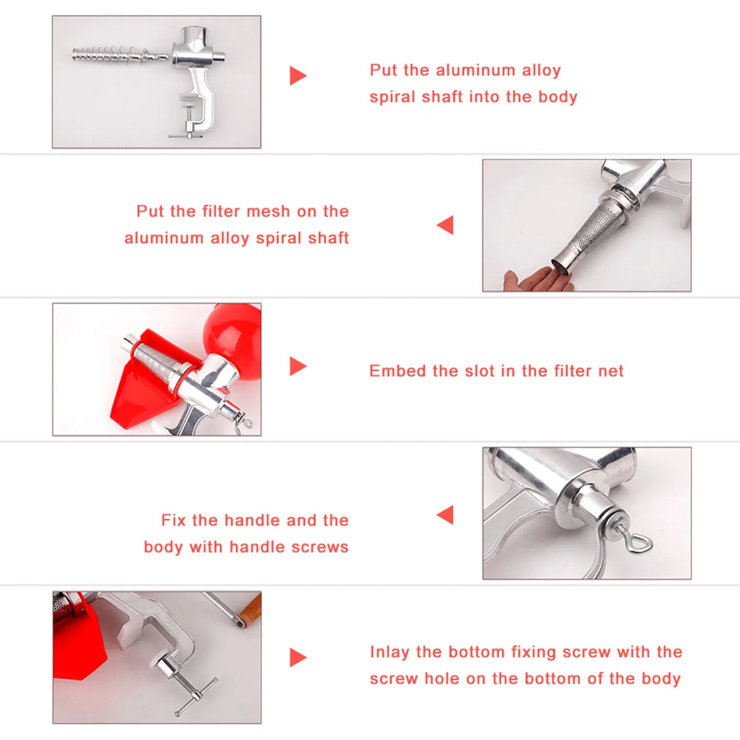 Aluminum Manual Juicer for Fruits and Vegetables Kitchen Tool