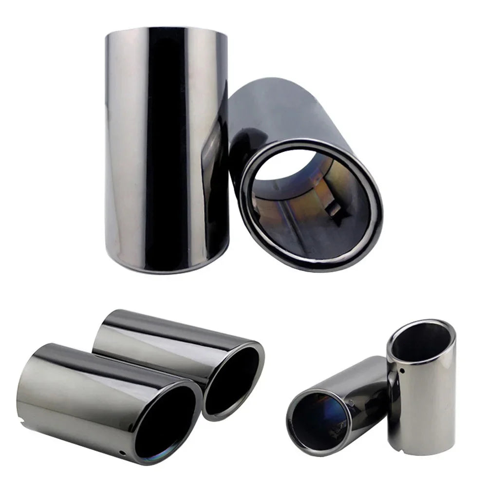 AQTQAQ Chrome Stainless Exhaust Muffler Tip Cover For Audi