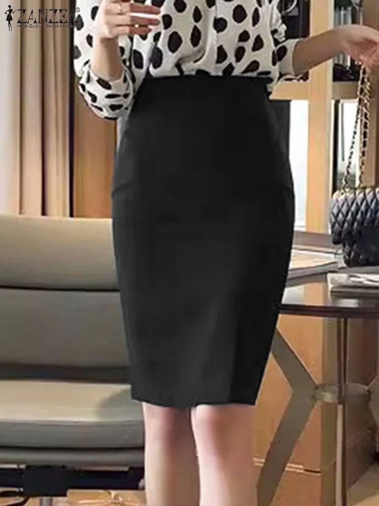 ZANZEA Vintage High Waist Bodycon Skirt for Women