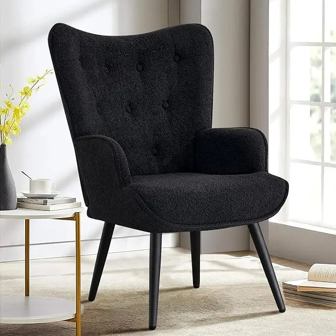 Modern Velvet Tufted Wingback Accent Chair for Cozy Lounging