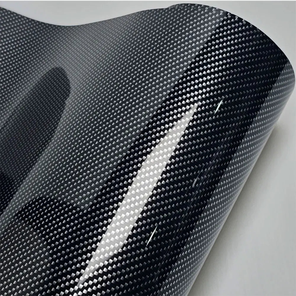8D Carbon Fiber Car Wrap Film High Gloss Black Gold Silver 6D Adhesive Vinyl for Car Tuning Motorcycle Cover Decal