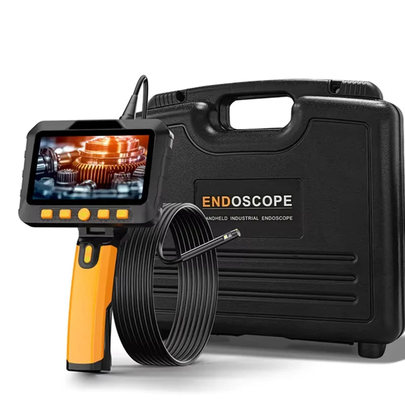 5 Inch Screen Handheld Endoscope Camera 1 To 15 Meter HD 1080P Single Dual Triple Lens 5MP Autofocus Pipe Inspection Borescope Tool Case